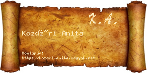 Kozári Anita névjegykártya