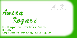 anita kozari business card